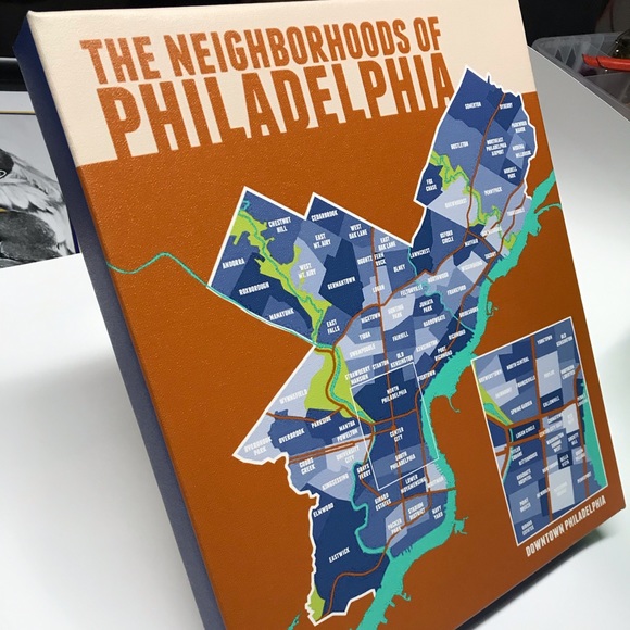 Philadelphia neighborhoods Map canvas wall art - Picture 2 of 2